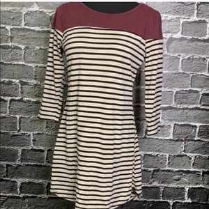 Umgee striped quarter sleeve dress